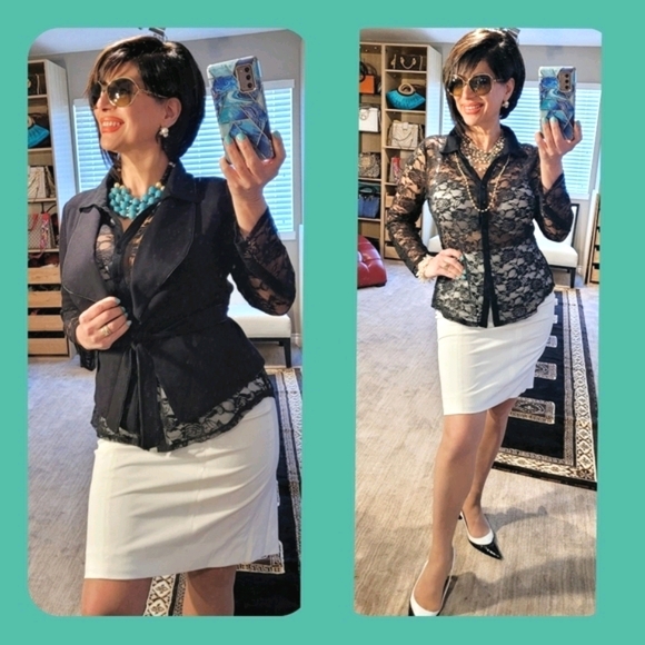 Sexy lil BCBG peplum style black blazer - Picture 3 of 16